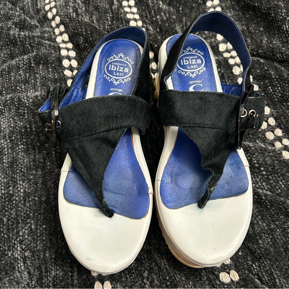 Jeffrey Campbell Black and Blue Sandals